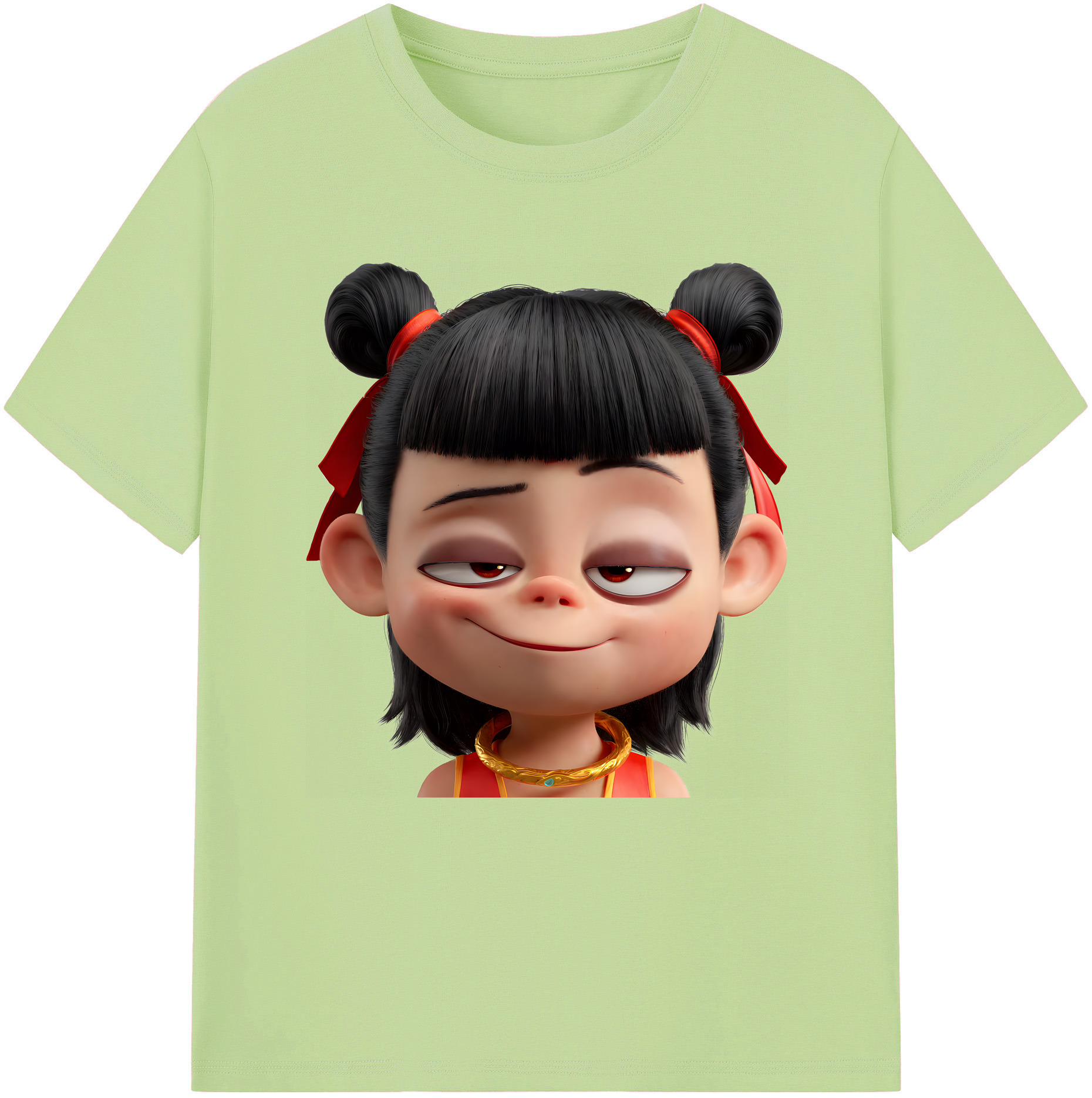 （画像用） Ne Zha 2 ナタ 魔童の大暴れ 綿100％半袖Tシャツ（フロントプリント）